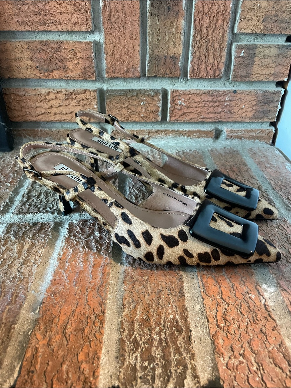Leopard Print Slingback Kitten Heel by Bibi Lou
